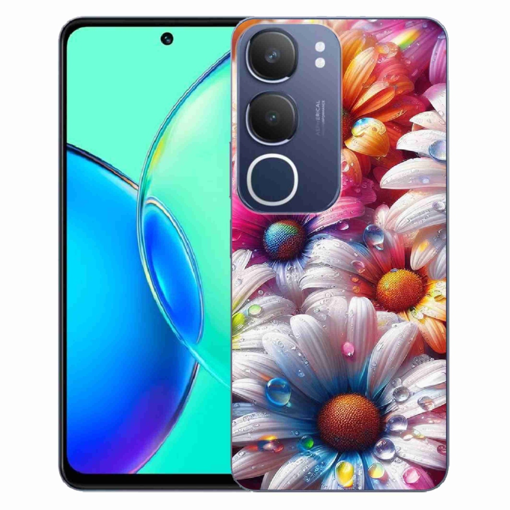 Zselés borítás mmCase a Vivo Y19s készülékhez - színes margaréták