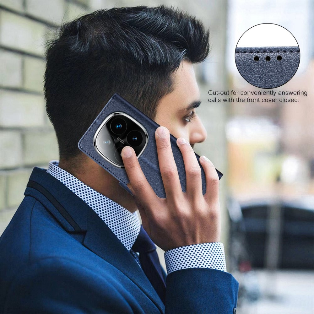 BINFEN könyvtáska Xiaomi Redmi Note 14 Pro 5G/Poco X7 5G/Note 14 Pro+ 5G - kék