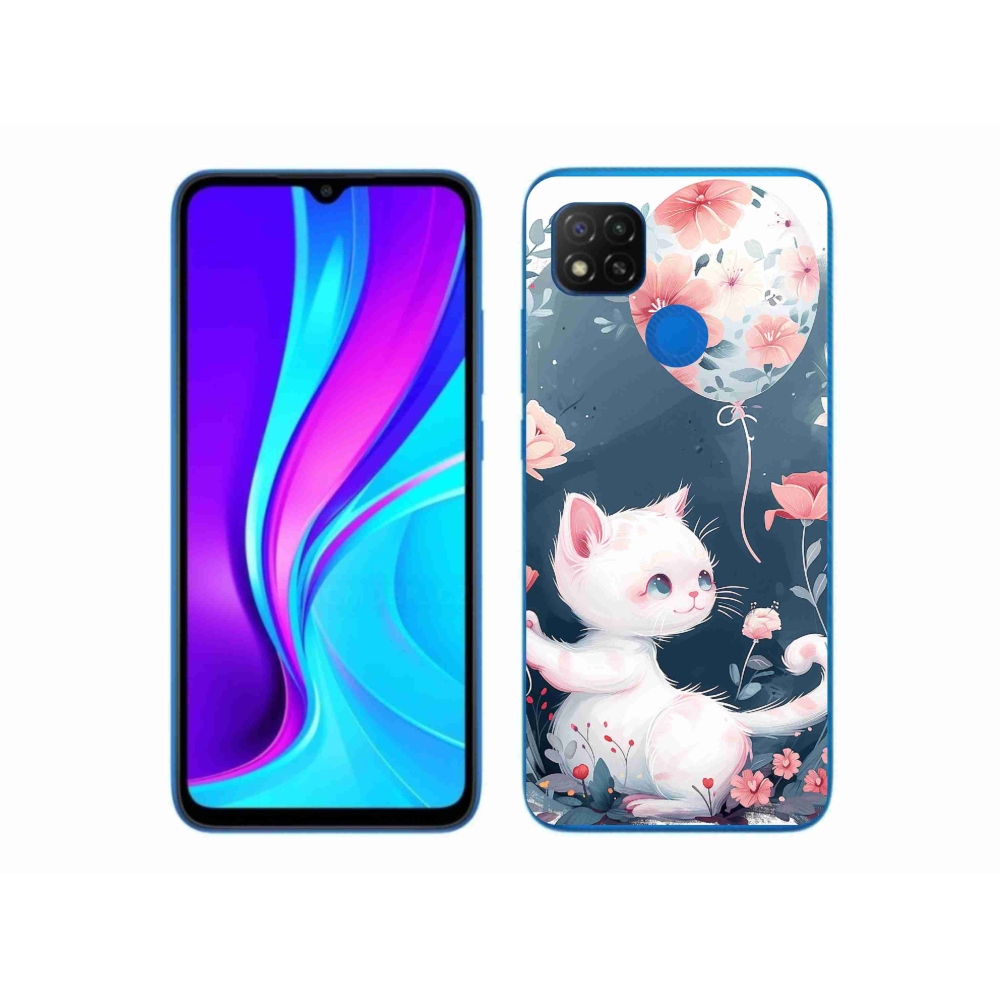Gél borítás mmCase a Xiaomi Redmi 9C-hez - cica lufival