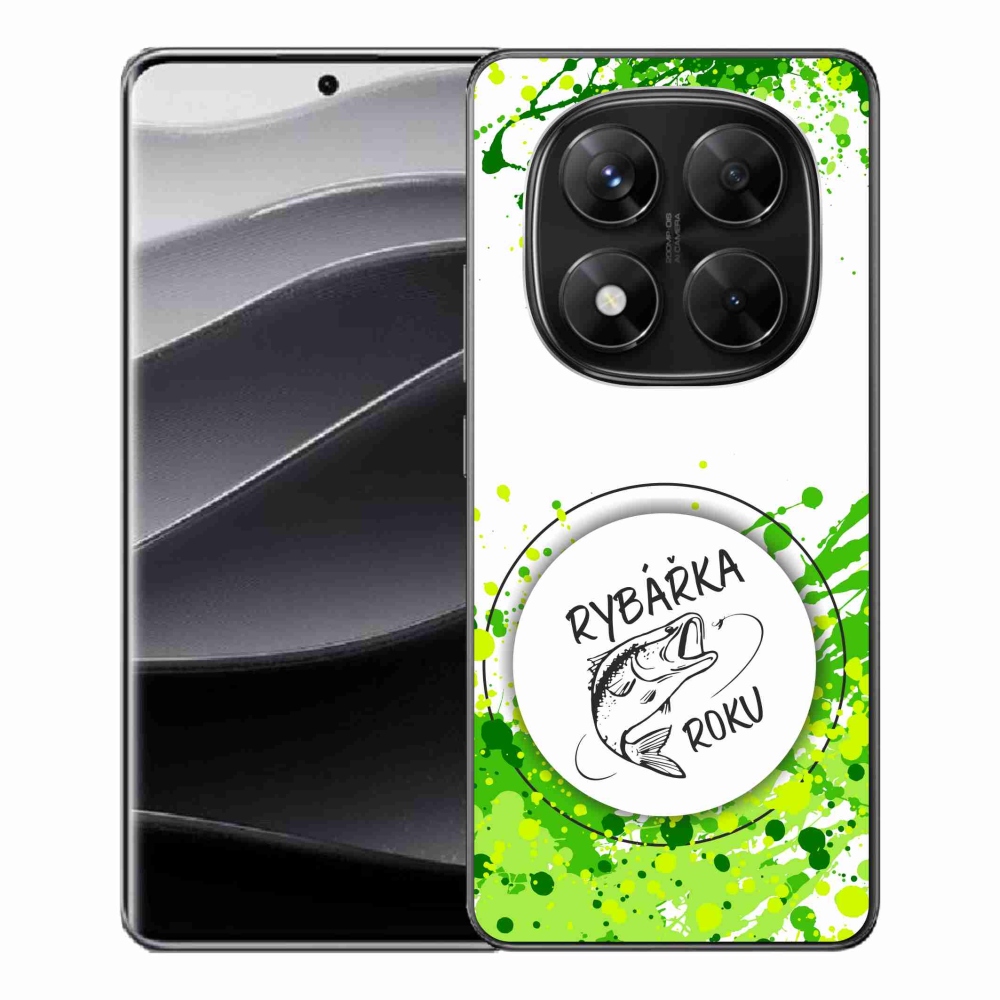 Gél borító mmCase a Xiaomi Redmi Note 14 Pro 5G/Poco X7 5G számára - az év halászának fehér háttere