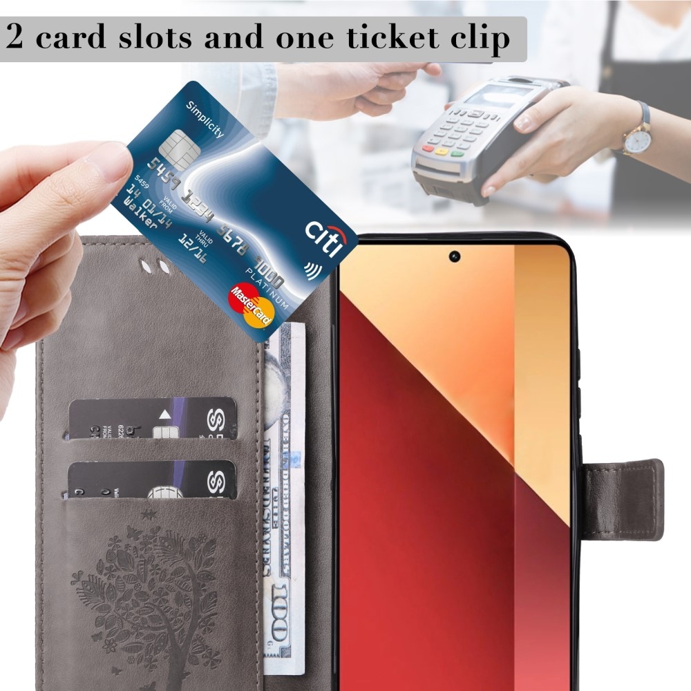 Fák könyv tokja Xiaomi Redmi Note 13 Pro 4G/Poco M6 Pro - szürke