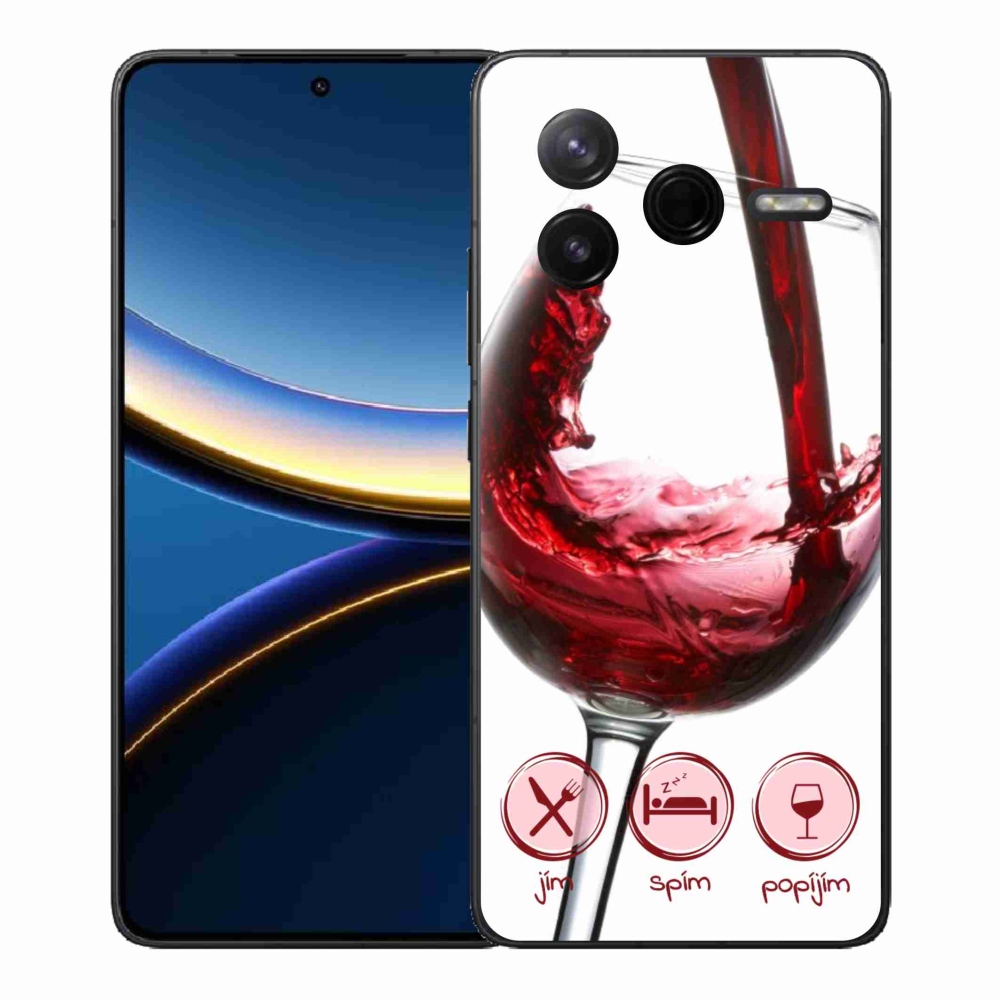 Gél borítás mmCase a Xiaomi Poco F7 Pro számára - borospohár piros