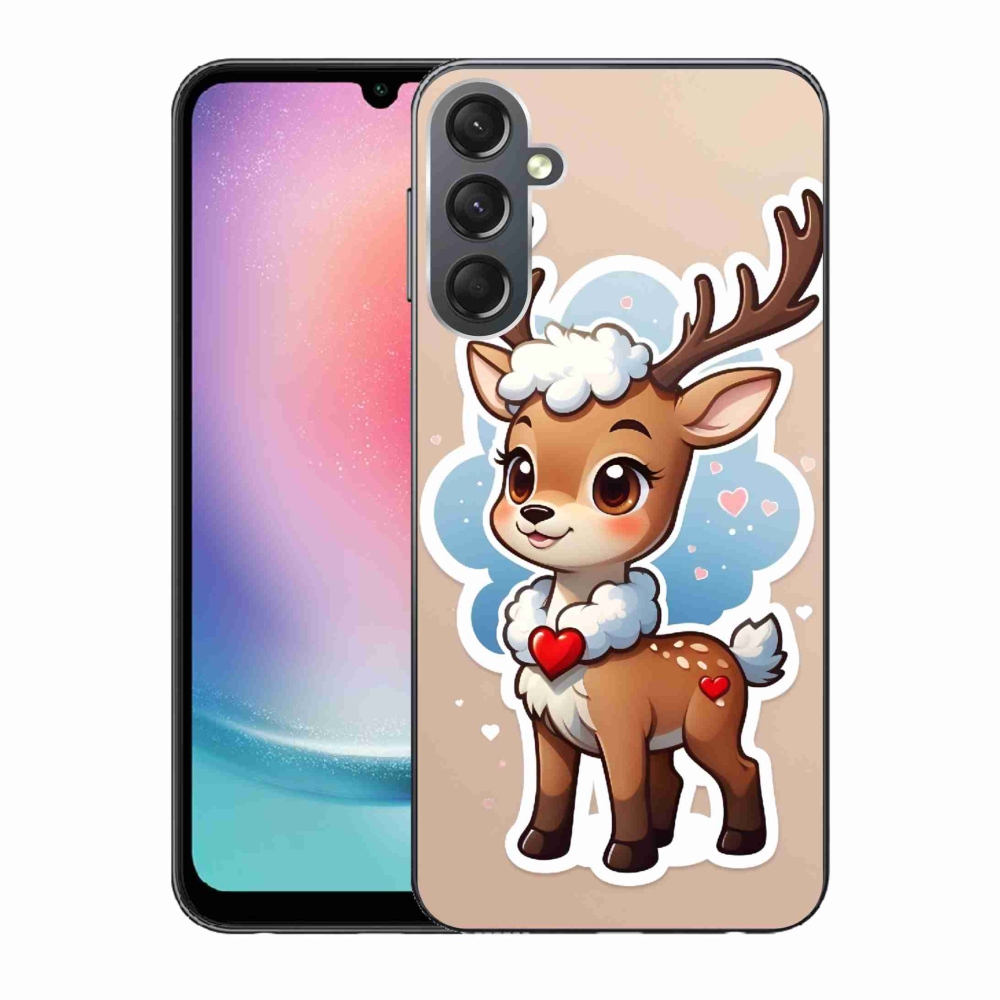 Gél borítás mmCase Samsung Galaxy A24 készülékhez - rajzfilm rénszarvas