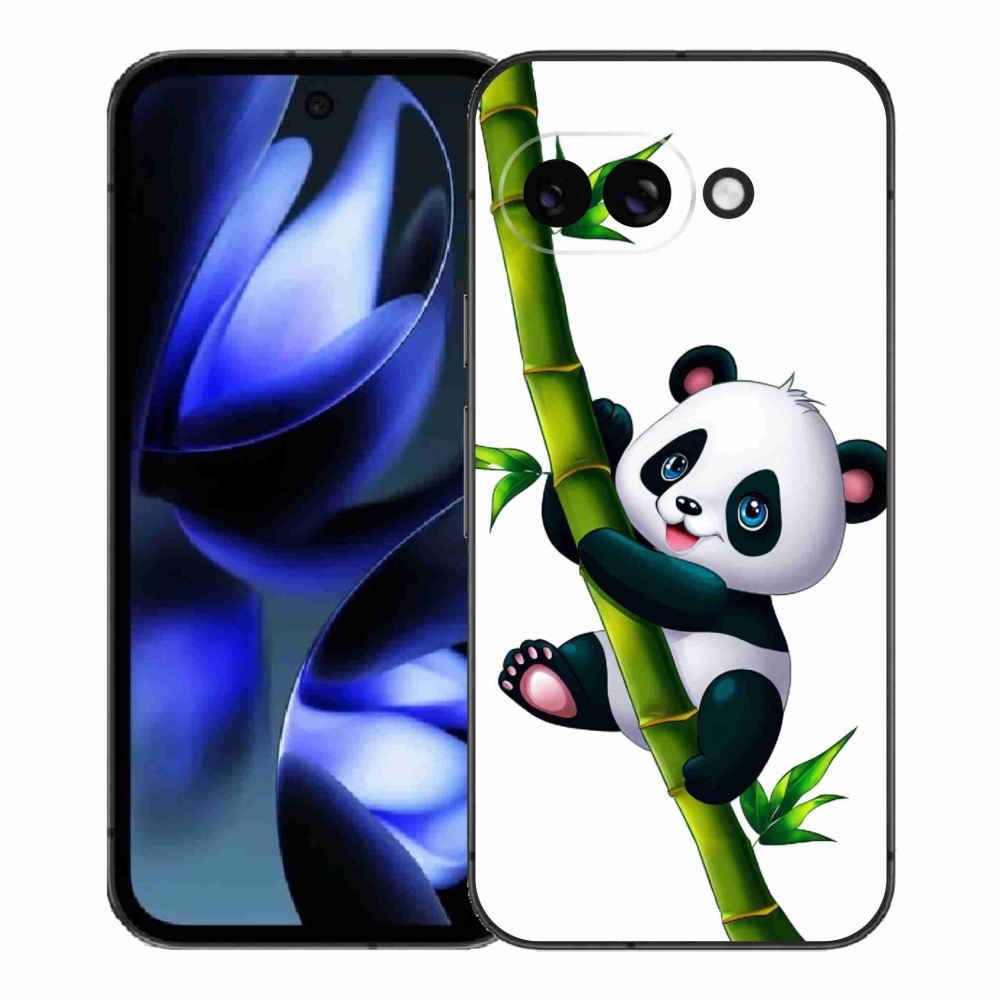Gél borítás mmCase a Google Pixel 9a számára - panda bambuszon