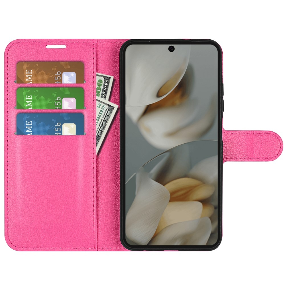 Litchi könyv tok Google Pixel 10 Pro XL-hez - rózsaszínű