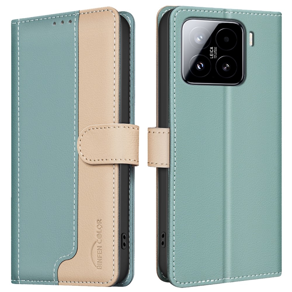 BNF DUO könyvtáska Xiaomi 15 Pro-hoz - zöld