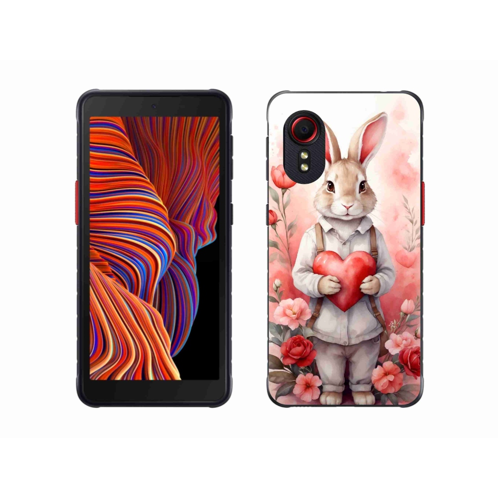 Gél borítás mmCase Samsung Galaxy Xcover 5 - nyúl szívvel