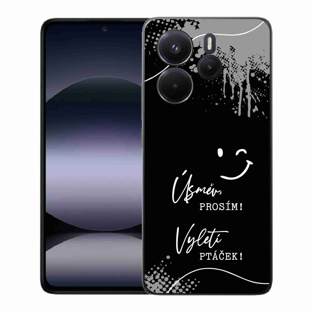 Gél borító mmCase a Xiaomi Redmi Note 14-hez - vicces szöveg 4 fekete háttérrel