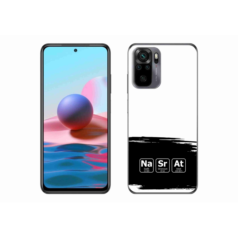 Gél borító mmCase a Xiaomi Redmi Note 10 4G - kémiai elemek fekete és fehér háttérrel