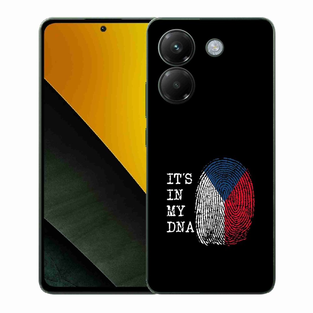 Gél borító mmCase a Xiaomi Poco M7 Pro 5G - zászló ujjlenyomat fekete háttérrel