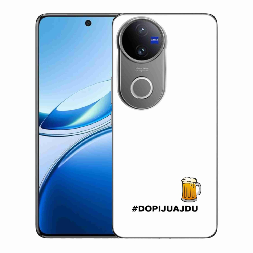 Gél borító mmCase a Vivo V50 5G készülékhez - sör motívum 1 fehér háttér