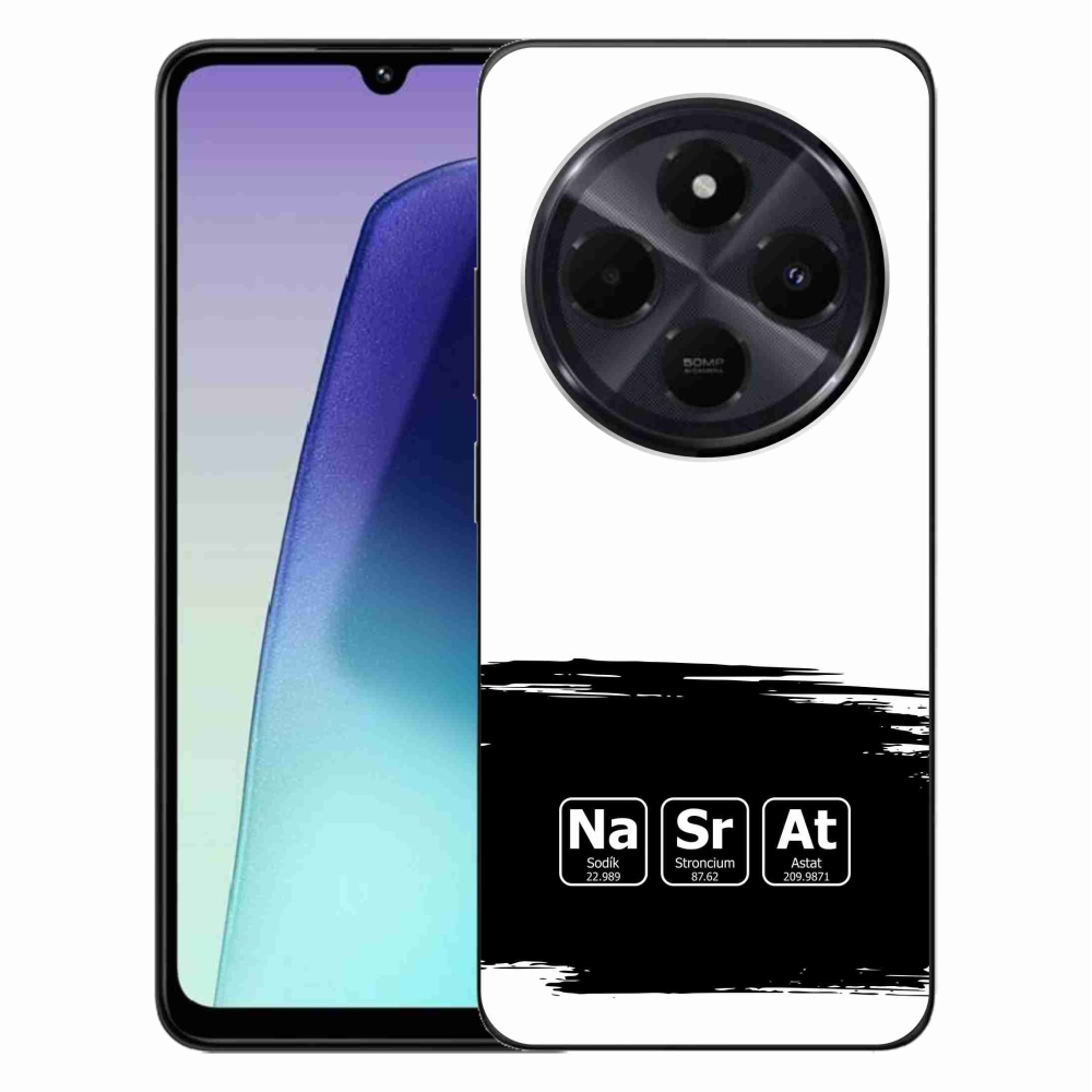 Gél borító mmCase a Xiaomi Redmi 14C/Poco C75-hez - kémiai elemek fekete és fehér háttérrel