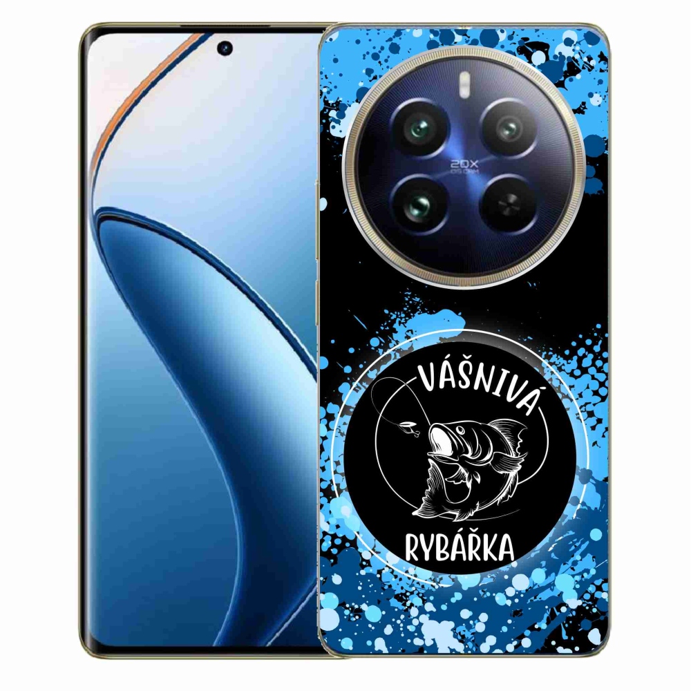 Gél borítás mmCase a Realme 12 Pro 5G/12 Pro+ 5G számára - szenvedélyes halásznő fekete háttérrel