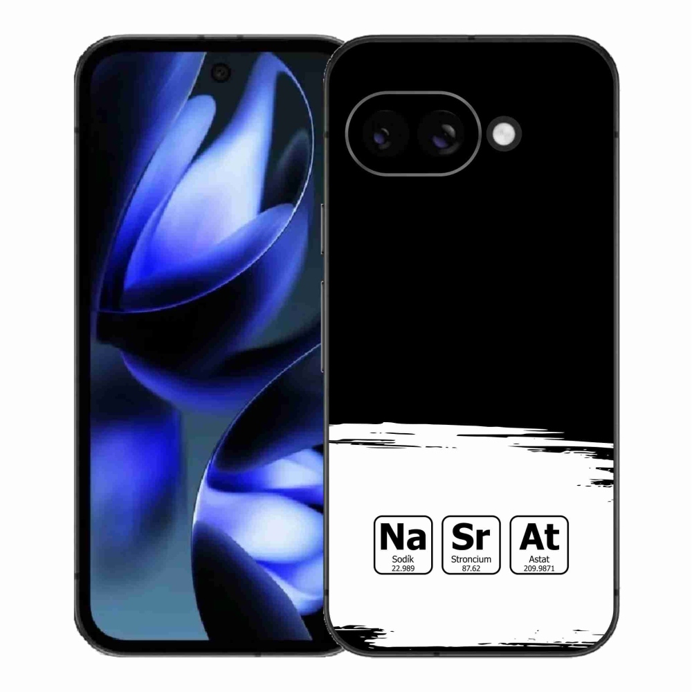 Gél borító mmCase a Google Pixel 9a - kémiai elemek fehér és fekete háttérrel