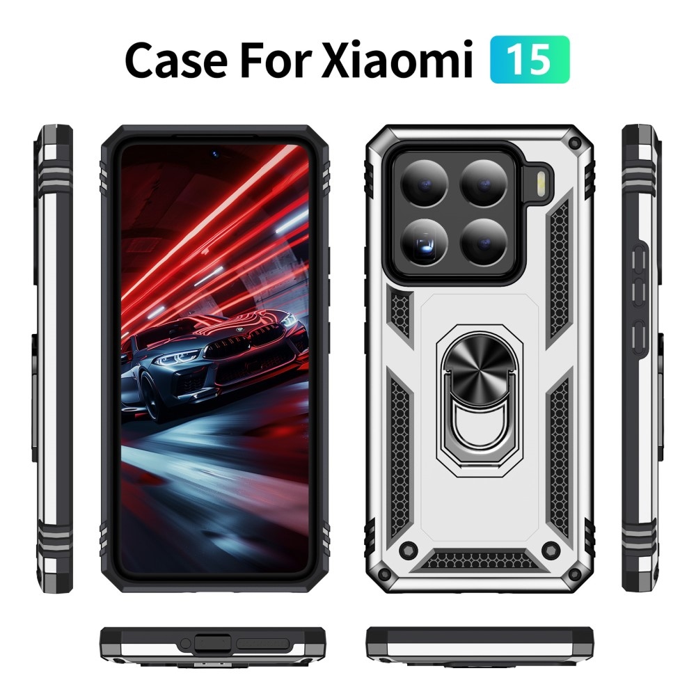 Gyűrűk tartós burkolat Xiaomi 15 - ezüst