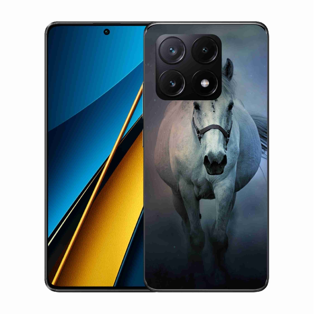 Gél tok mmCase a Xiaomi Poco X6 Pro 5G számára - futó fehér ló