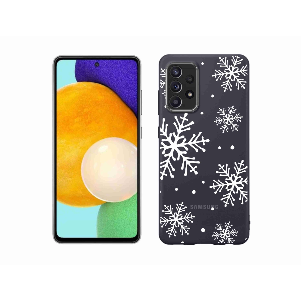 Zselés borítás mmCase Samsung Galaxy A52/A52 5G készülékhez - fehér pelyhek átlátszó háttéren