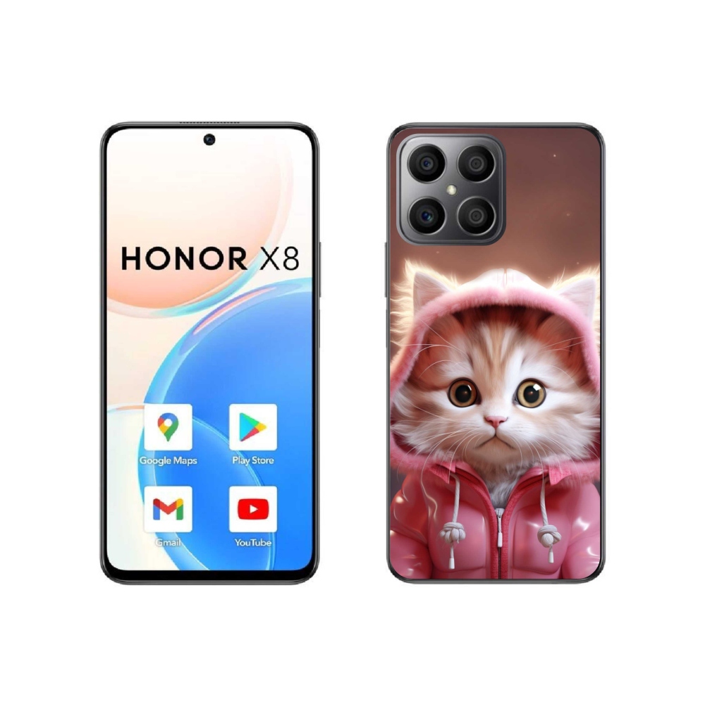 Gél borítás mmCase a Honor X8 4G-hez - aranyos cica 3