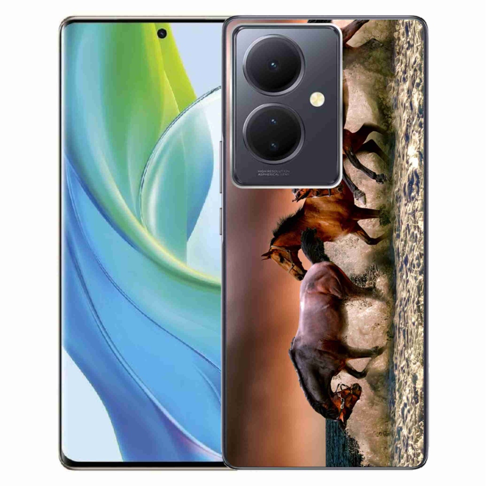 Gél tok mmCase a Vivo V29 Lite 5G számára - lovak 1