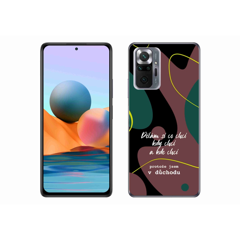 Gél borító mmCase a Xiaomi Redmi Note 10 Pro készülékhez - vicces szöveg 10 fekete háttérrel