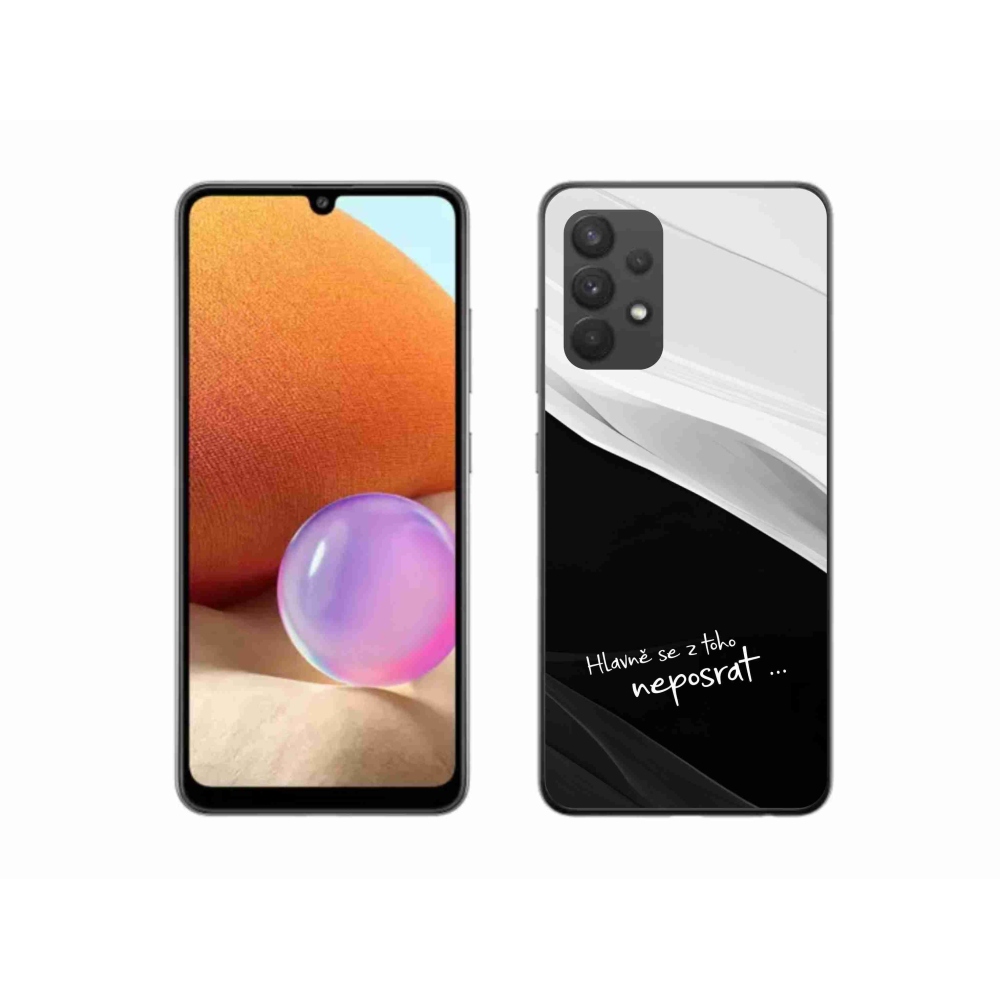 Gél borító mmCase Samsung Galaxy A32 4G - vicces szöveg 13 fekete és fehér háttérrel