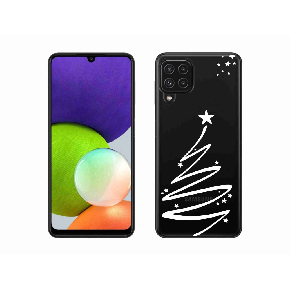 Gél borító mmCase Samsung Galaxy A22 4G - fehér fa átlátszó háttérrel