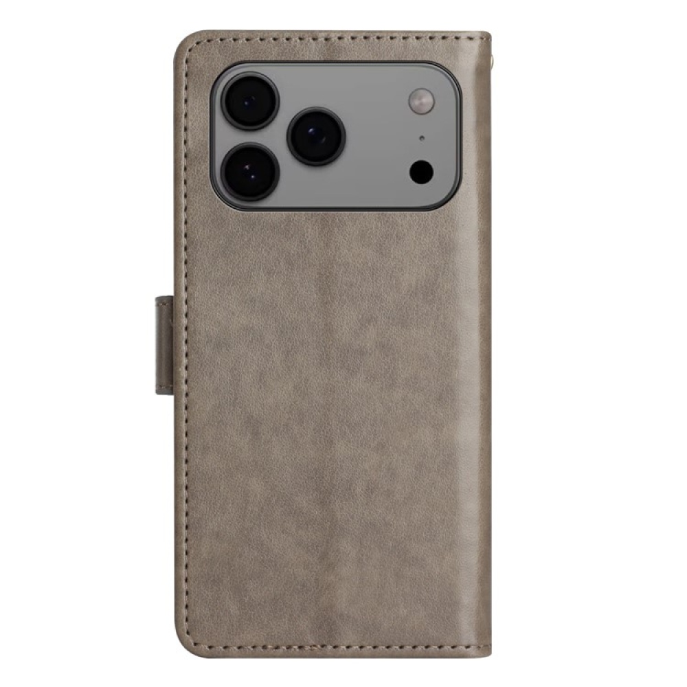 Virágok könyv tok iPhone 17 Pro Max készülékhez - szürke