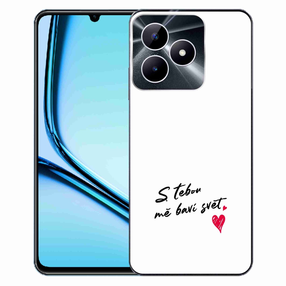 Gél borító mmCase a Realme Note 50 készülékhez - szerelmes szöveg 1 fehér háttér