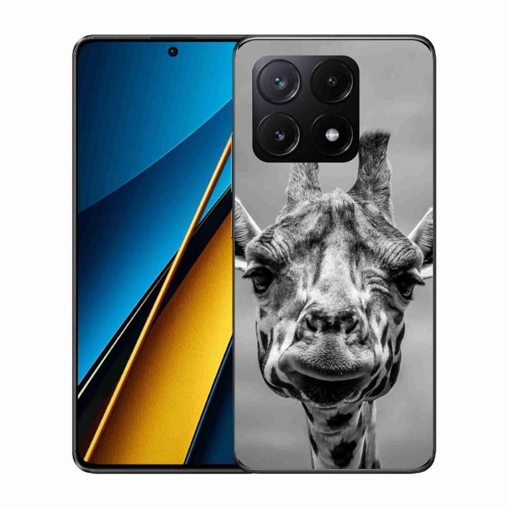 Gél borítás mmCase a Xiaomi Poco X6 Pro 5G számára - fekete-fehér zsiráf