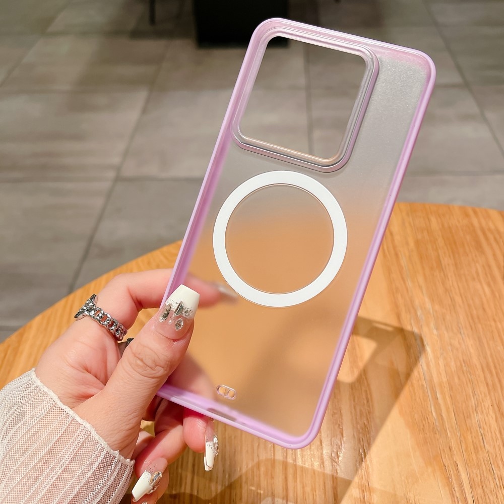 Matt zselés tok szilárd hátlappal és MagSafe a Xiaomi 14 Pro-n - lila