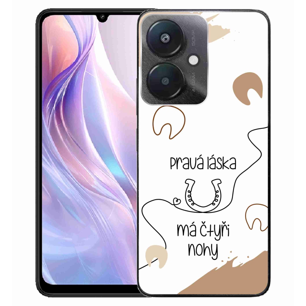 Gél borító mmCase a Xiaomi Redmi 13C 5G számára - ló motívum fehér háttérrel