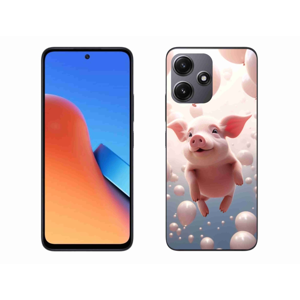 Gél borító mmCase a Xiaomi Redmi 12 5G-hez - malacka lufikkal