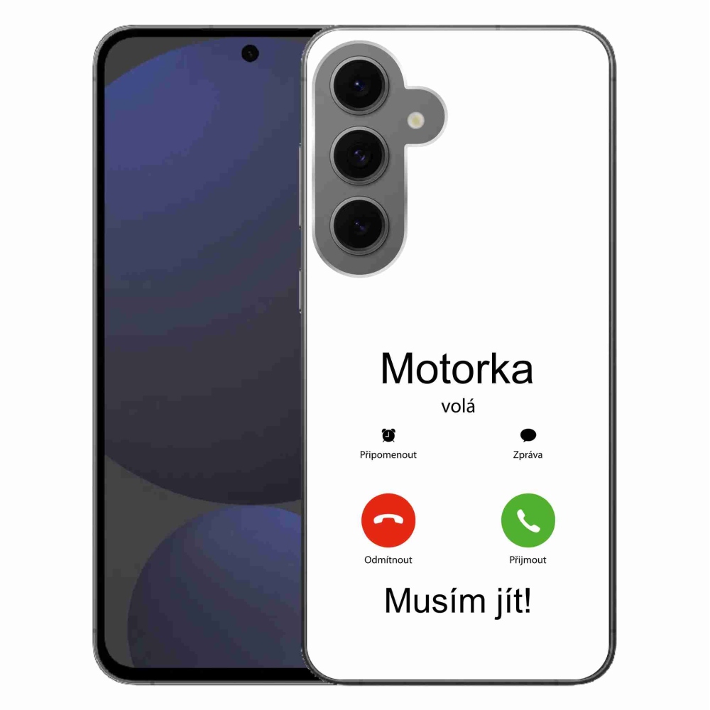 Gél borítás mmCase Samsung Galaxy S24 FE - motoros hívások fehér háttérrel