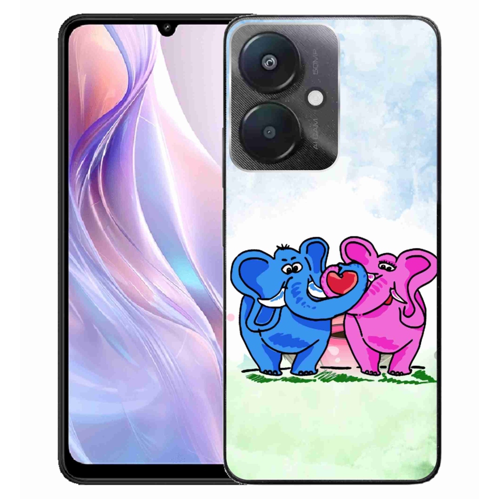 Gél borító mmCase a Xiaomi Redmi 13C 5G-hez - szerelmes elefántok