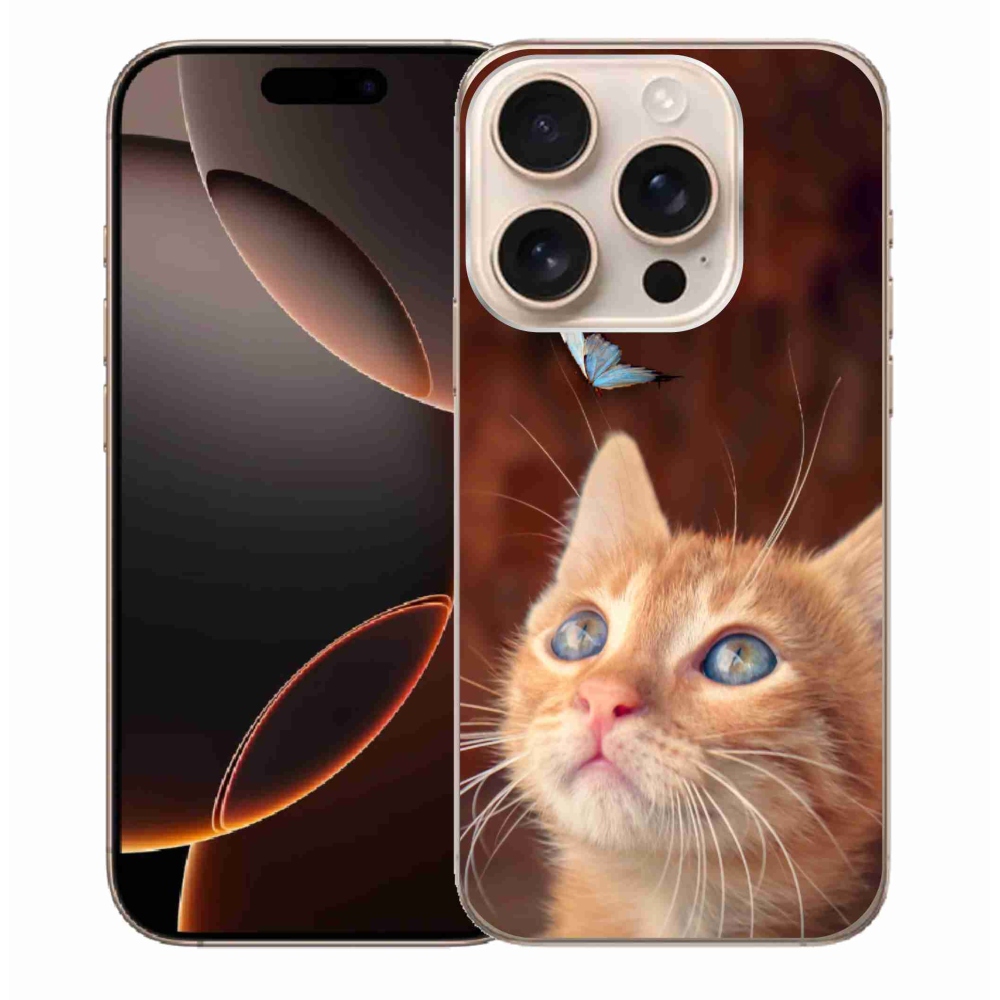 Zselés borítás mmCase iPhone 16 Pro Max készülékhez - pillangó és cica