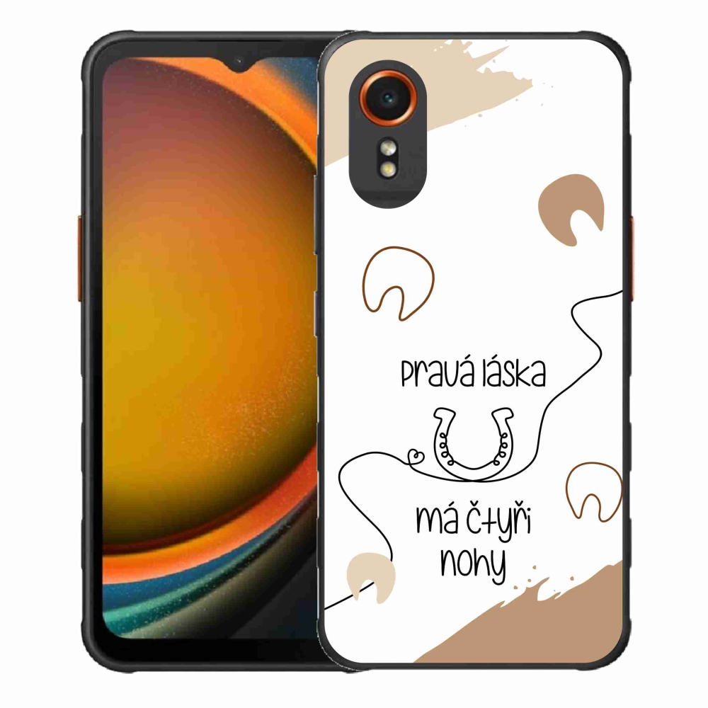 Gél borítás mmCase Samsung Galaxy Xcover 7 készülékhez - ló motívum fehér háttérrel