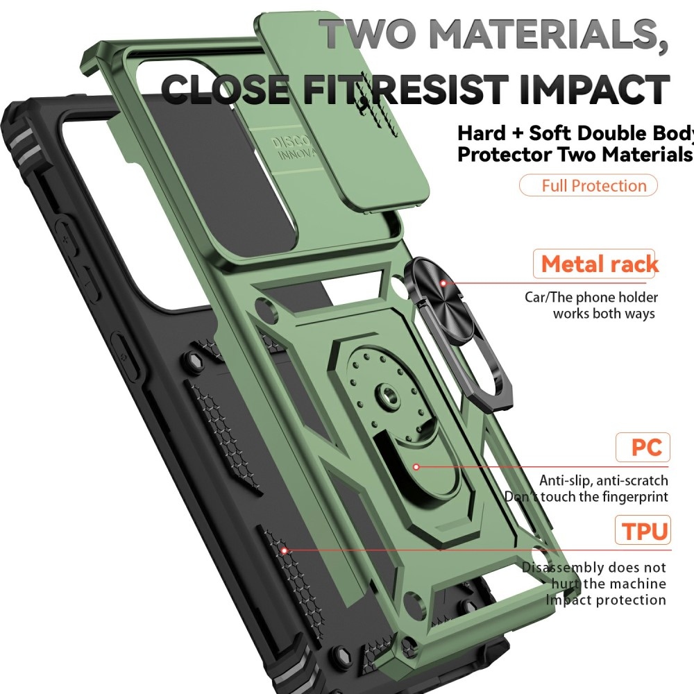 Gyűrűálló borítás Samsung Galaxy S25 Ultra készülékhez - zöld