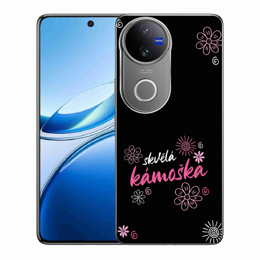 Gél borító mmCase a Vivo V50 5G-n - nagyszerű haver fekete háttérrel