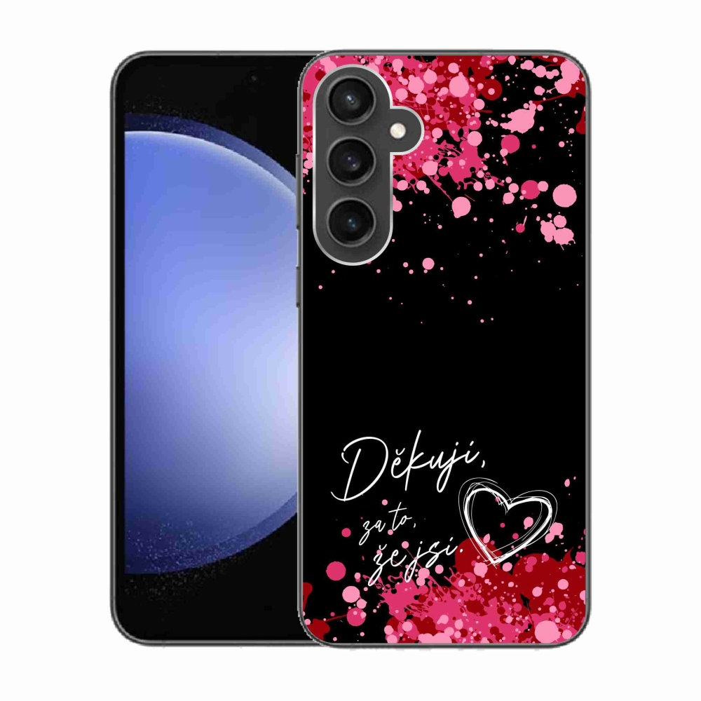 Gél borító mmCase Samsung Galaxy S23 FE - text in love 2 fekete háttér