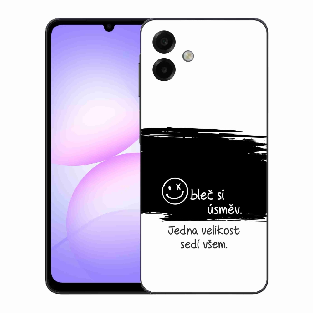 Gél borító mmCase Samsung Galaxy A07 4G - vicces szöveg 8 fekete-fehér háttérrel