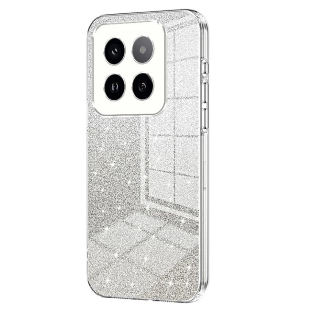 Vágott zselés csillogó tok a Xiaomi 14 Pro-hoz - átlátszó