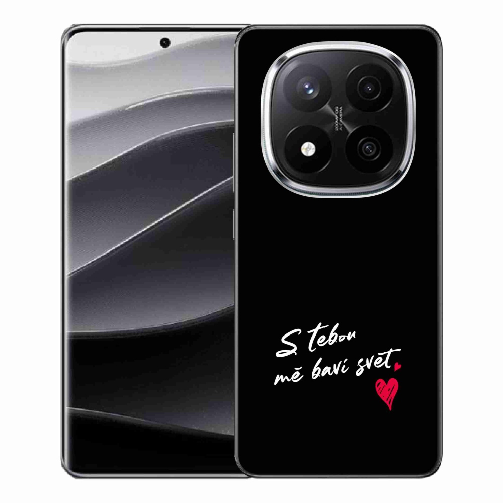 Gél borító mmCase a Xiaomi Redmi Note 14 Pro+ 5G számára - szerelem szöveg 1 fekete háttér