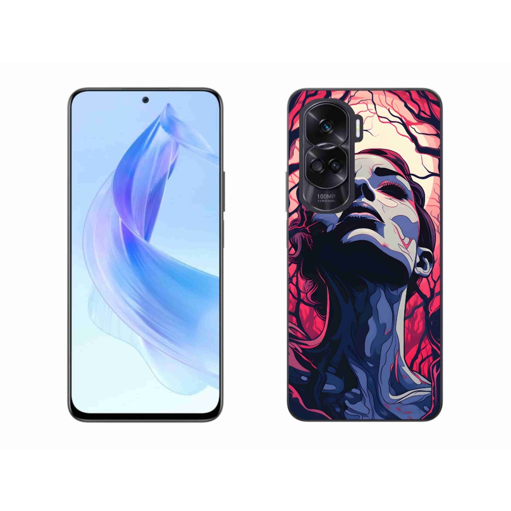 Zselés borítás mmCase a Honor 90 Lite készülékhez - absztrakt arc