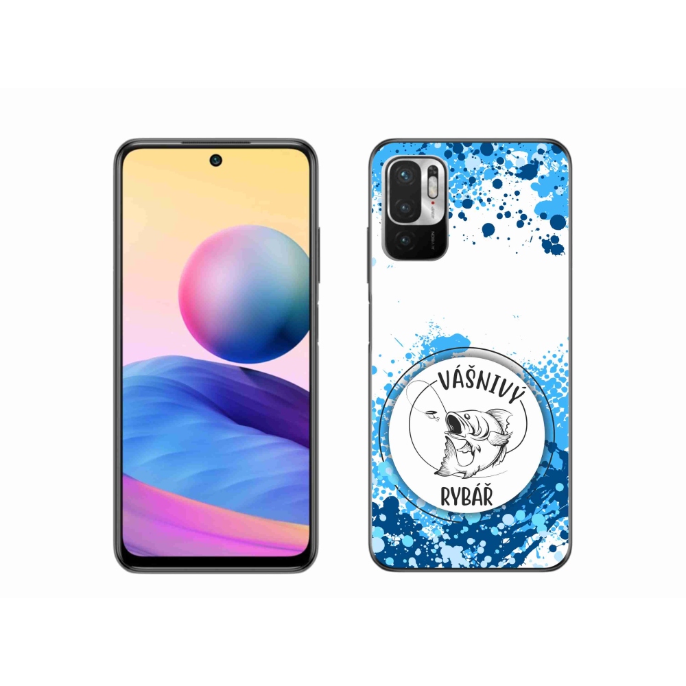 Gél borító mmCase a Xiaomi Redmi Note 10 5G-hez - szenvedélyes halász fehér háttérrel