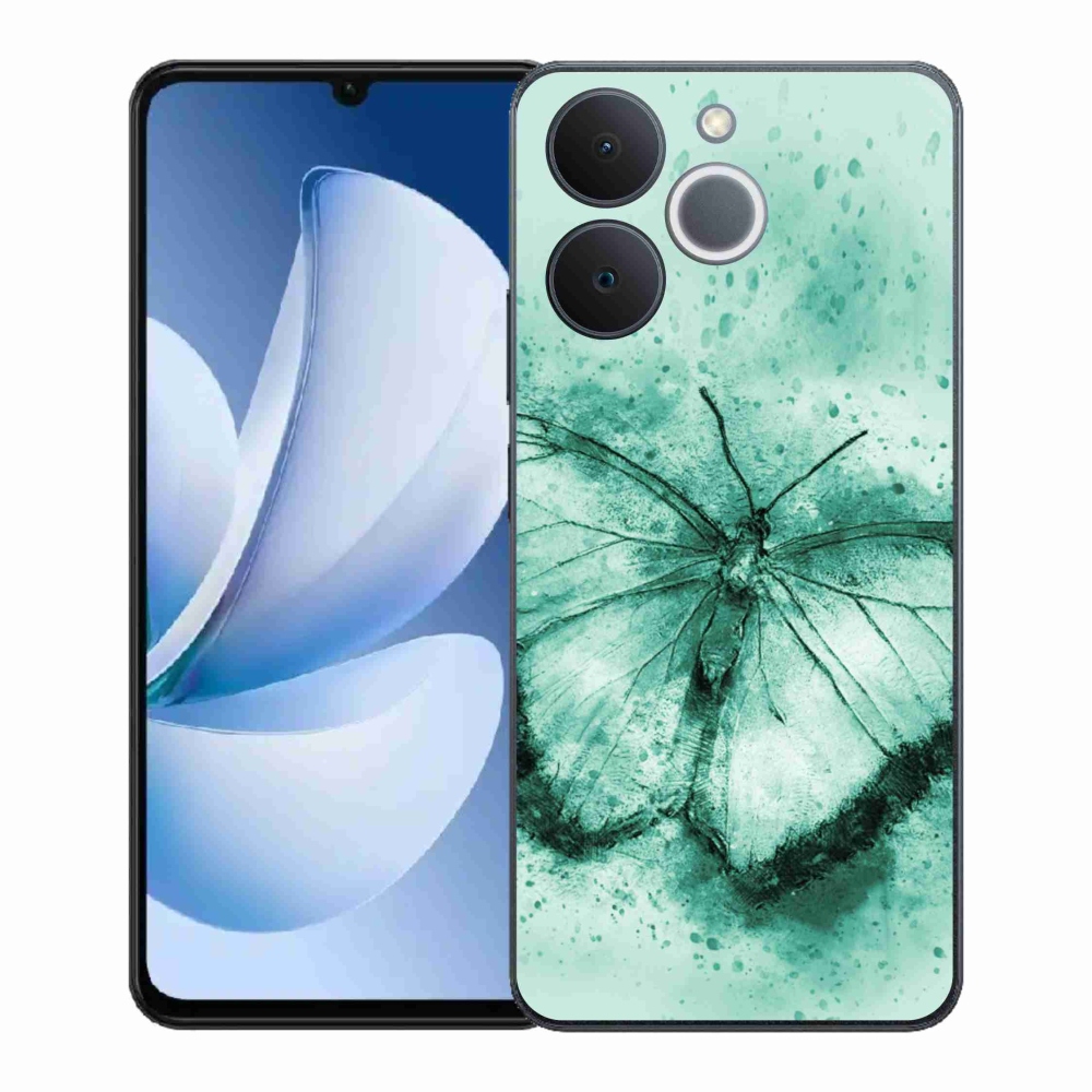 Zselés tok mmCase a Realme Note 70T készülékhez - zöld pillangó