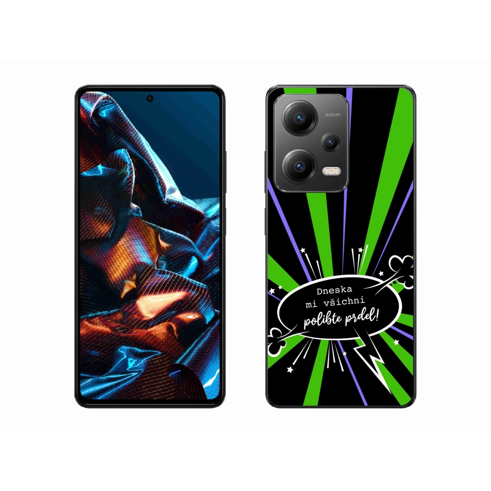 Gél borító mmCase a Xiaomi Redmi Note 12 Pro 5G-hez - vicces szöveg 15 fekete háttérrel