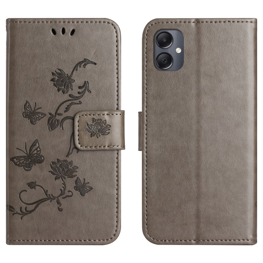 Virágos könyv tok Samsung Galaxy A07 4G készülékhez - szürke