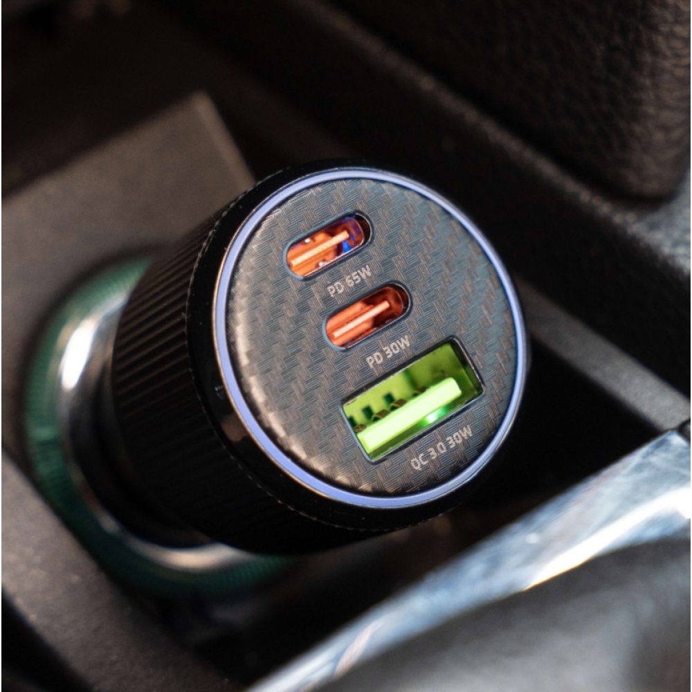 Swissten CL adapter 2x USB-C PD + USB-A, 95W - fekete + USB-C / USB-C kábel, 1m