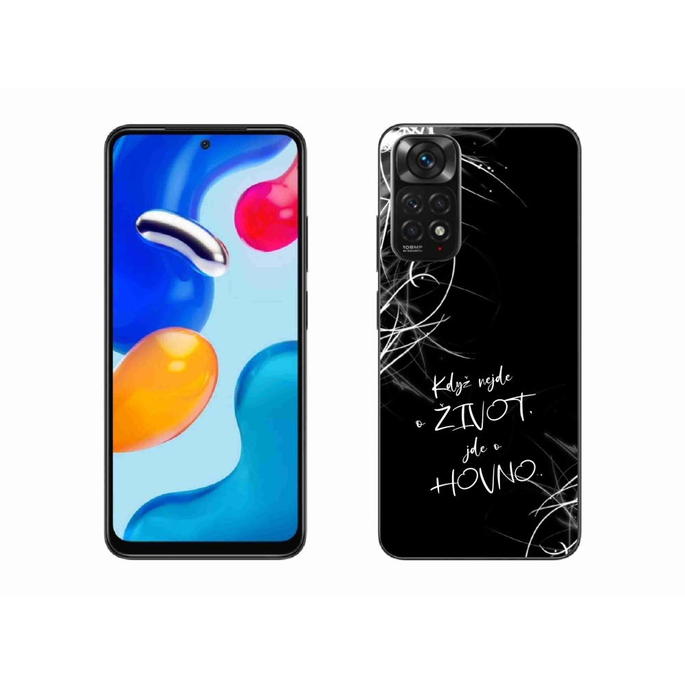 Gél borító mmCase a Xiaomi Redmi Note 11S 4G-hez - vicces szöveg 16 fekete háttérrel