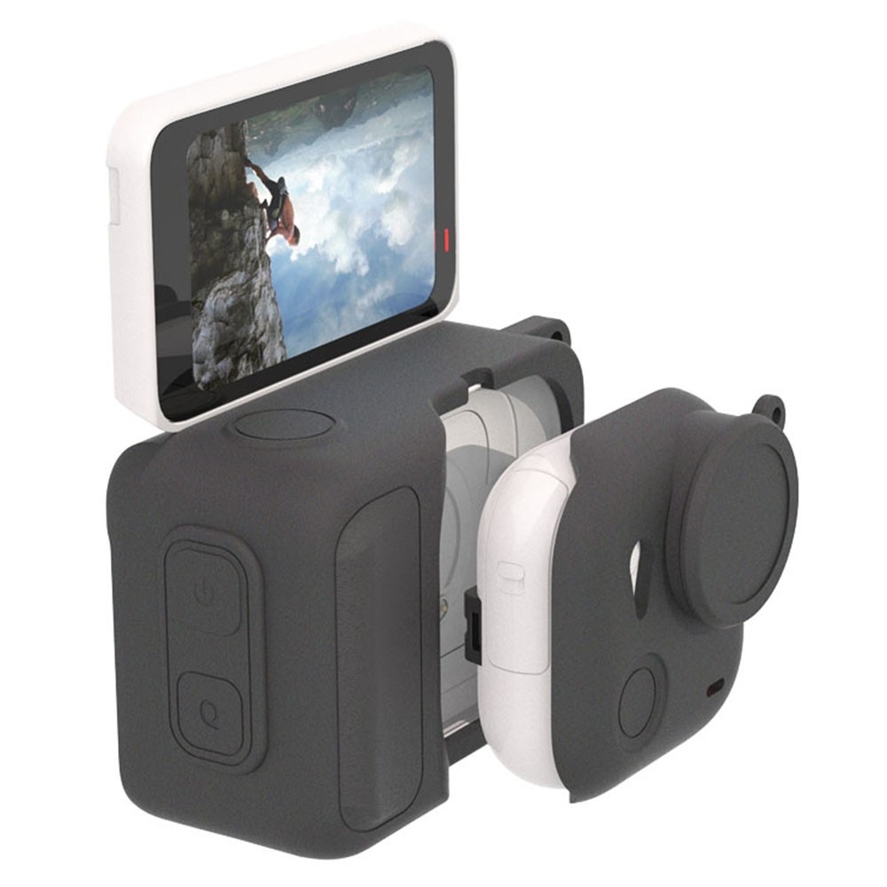 Szilikon védőtok lencsevédővel Insta360 GO Ultra készülékhez - fekete